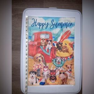 “Happy Summer” Dog and Cat Garden Flag double-sided